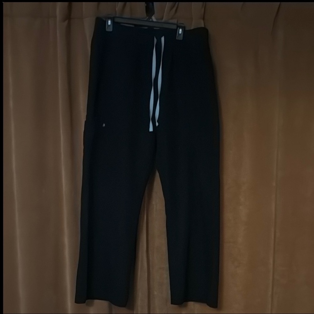 Figs Black Isabel high waist wide leg scrub pants